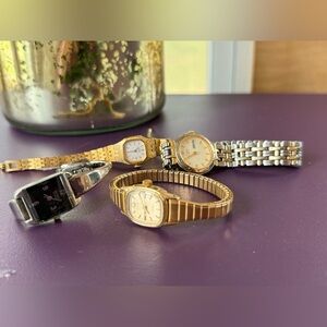 Vintage Watch Lot – 4 Mixed Watches (For Parts or Repair, No Batteries)